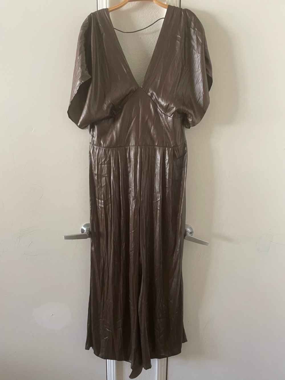 Current air metallic jumpsuit